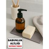 Sabunluk Altlığı Kaymaz Silikon Tezgah Koruyucu Mutfak Süngerlik Banyo Sıvı Sabun Organizer 27 cm x 11CM - Gri - 27 x 11 cm
