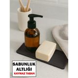 Sabunluk Altlığı Kaymaz Silikon Tezgah Koruyucu Mutfak Süngerlik Banyo Sıvı Sabun Organizer 27 cm x 11CM - Siyah - 27 x 11 cm