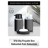 #Sabunluk Plastik Banyo Seti 3’lü Diş Fırçalık Sıvı Sabunluk Katı Sabunluk Modern Düzenleyici Şık Da