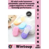 #Sabunu Outdoor Hijyenik Pratik Taşınabilir El Temizliği Doğa Dostu Kağıt Seyahat Sabunu 20 Adet