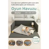 Saby 120X120 Katlanabilir Bebek Oyun Havuzu – 4İn1 Emekleme, Oyun Ve Güvenli Aktivite Alanı - Gri
