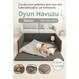 SABY 4 in 1 Bebek Ve Çocuk Güvenli Oyun Alanı & Oyun Parkı, Oyun Minderi, Bebek Yatağı 120 x 120 cm
