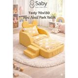 Saby Bebekler ve Çoçuklar Için Tedy 70 x 130 Yataklı Modüler Sünger Oyun Parklı Beşik ve Park Yatak - Sarı