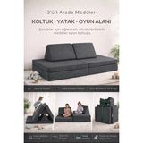 Saby Katlanabilir Çocuk Koltuğu | Yatak & Minder – Çok Amaçlı Modüler Tasarım - Antrasit