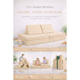 Saby Katlanabilir Çocuk Koltuğu | Yatak & Minder – Çok Amaçlı Modüler Tasarım - Bej