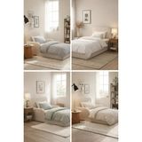Saby Luxury Baza ve Başlıklı Montessori Full Sünger Yatak Seti 90 x 190 cm - Gri
