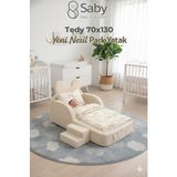 Saby Tedy 70 x 130 Modüler Sünger Oyun Parklı Beşik ve Park Yatak Bej Renkli 3 Parça