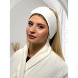Saç Bandı,makyaj,sporcu,spa,hamam Bandı Unisex Cırtlı ve Biyeli - Beyaz