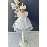 Saç Bantlı Dantelli Bebek Elbise PNPN136