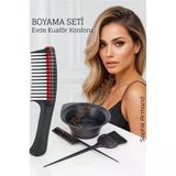Saç Boyama Seti 3’Lü Ve Saç Boya Sıyırıcı Tarak, Seti Fırça, Boya Kabı Ile Profesyonel Uygulama Kola