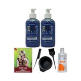 Saç Boyası Turkuaz 250ml 2ad, Saç Açıcı, Boya Temizleyici Ve Fluweel Boya Seti