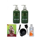 Saç Boyası Zümrüt Yeşili 250ml 2ad, Saç Açıcı, Boya Temizleyici Ve Fluweel Boya Seti