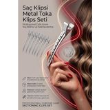 Saç Klipsi Metal Toka Profesyonel 8 cm Metal Saç Klipsi 12'li Set - Çelik Krom Kaplama Kuaför Tipi Bölme ve Şekillendirme Tokası - Dayanıklı Berber Seksiyon Klipsi 718288