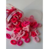 Saç Lastikleri Seti, Pembe Tonları, Yumuşak Kumaş Kaplı, Halka Şekilli, Karışık Renkli - Çok Renkli
