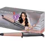 Saç Maşası Keratin Protect , Konik, Yüksek Kaliteli Grip-Tech Seramik Kaplama, Gri/pembe Altın, - Standart