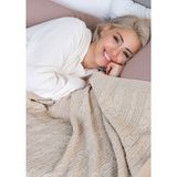 Saç Örgü Battaniye Tek Kişilik Battaniye Model Cuo - Taş - 130 x 150 cm