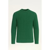 Saç Örgülü Bisiklet Yaka Erkek Triko Kazak - Yeşil