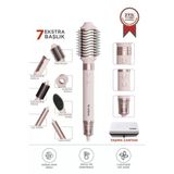 Saç Şekillendirme Ve Kurutma Seti 7İn1 Hava Üflemeli Fön Makinesi Airwrap Compact Thd01 Pembe