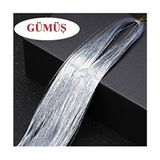 Saç Simi Gümüş - Saça Pratik Bağlanan Hair Tinsel 110-120 cm Uzunluğunda