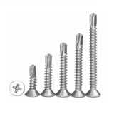 Saç Vidası Havşa Başlı Kalite DIN 7504P YHB Matkap Uçlu Metal Levha Saç Panel Vidası Galvaniz Kaplama (100, 3.9x32)