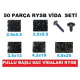 Sac Vidası Rysb Pullu Başlı VİDA SETİ 50 PARÇA