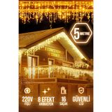 Saçak Led 16 Sarkıt Gün Işığı Fişli Eklemeli 4 Metre 8 Fonksiyonlu
