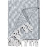 Saçaklı Zig Zag Desenli 130X160 Koltuk Şalı - 130 x 160 cm - Gri
