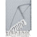 Saçaklı Zigzag Noktalı Desenli 130X160 Koltuk Şalı - 130 x 160 cm - Kahverengi