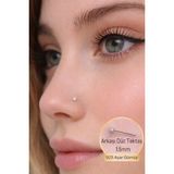 Sacce Scarves & Accessories 925 Ayar Gümüş Arkası Düz Tektaş Hızma – Minimal Burun Piercingi 1.5 mm - Tek Ebat - 106 Gümüş