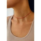 Sacce Scarves & Accessories Ayarlanabilir Kırmızı Ip Kolye Choker ve Bileklik Takımı