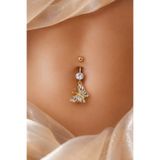 Sacce Scarves & Accessories Çelik Kelebek Figürlü Göbek Piercing