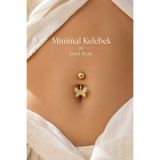 Sacce Scarves & Accessories Çelik Kelebek Figürlü Minimal Göbek Piercing