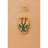 Sacce Scarves & Accessories Gold Çelik Kaplan Figürlü Göbek Piercing
