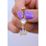Sacce Scarves & Accessories Gold Çelik Prenses Tacı Göbek Piercing