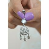 Sacce Scarves & Accessories Gümüş Çelik Düş Kapanı Model Göbek Piercing