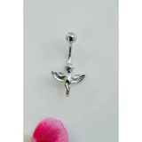 Sacce Scarves & Accessories Gümüş Çelik Melek Figürlü Göbek Piercing