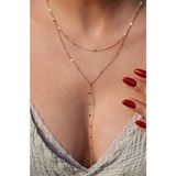 Sacce Scarves & Accessories Ince Pırıltılı Zincir Kolye Uzun Işıltılı Dekolte Kolyesi