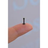 Sacce Scarves & Accessories Siyah 2 mm Küçük Toplu Çelik Piercing Tragus Helix Kıkırdak Lob Conch Burun Minimal Ürün