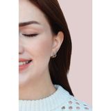 Sacce Scarves & Accessories Taşlı Küçük Halka Küpe Gümüş Renk