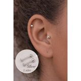 Sacce Scarves&Accessories 316L Cerrahi 2'li 8 mm Gümüş Çelik Top Piercing