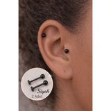 Sacce Scarves&Accessories 316L Cerrahi 2'li Siyah Çelik Top Piercing