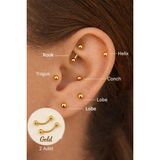 Sacce Scarves&Accessories 8 mm Gold Cerrahi Çelik Kavisli Piercing