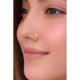 Sacce Scarves&Accessories 925 Ayar Gümüş Delik Gerektirmeyen Kelebekli Sıkıştırmalı Hızma