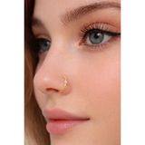 Sacce Scarves&Accessories 925 Ayar Gümüş Gold Kaplı Zirkon Tektaş Halka Hızma