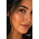 Sacce Scarves&Accessories 925 Ayar Gümüş Tektaş Zirkon Taşlı Halka Hızma Delikli Burun Piercing 10 mm İnce Form