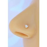 Sacce Scarves&Accessories ACDNSTZ9 316 L Çelik 3 Mm Kalp Tektaş Burun Piercingi Gold Hızma