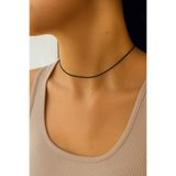 Sacce Scarves&Accessories Ayarlanabilir Siyah İp Kolye Choker ve Bileklik Takımı