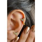 Sacce Scarves&Accessories Balina Kuyruğu Şans Helix Kıkırdak Lob Gold Renk Piercing