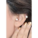 Sacce Scarves&Accessories Beyaz Yıldız Tragus Helix Mini Küpe Piercing