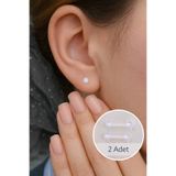 Sacce Scarves&Accessories Bioflex Düz Piercing 2 Adet Şeffaf 1.2 mm Çift Top Kulak Piercing 8 mm